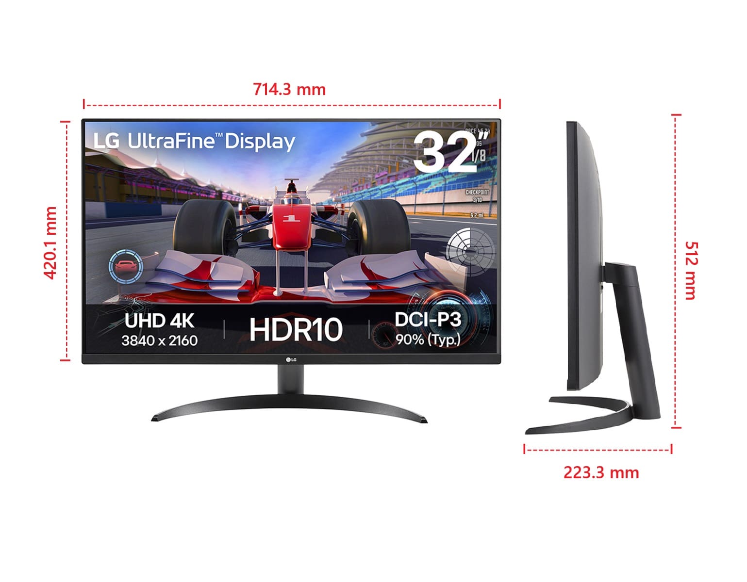 Monitor 32” LG UltraFine 32UR500K-B4K UHD | Casas Bahia