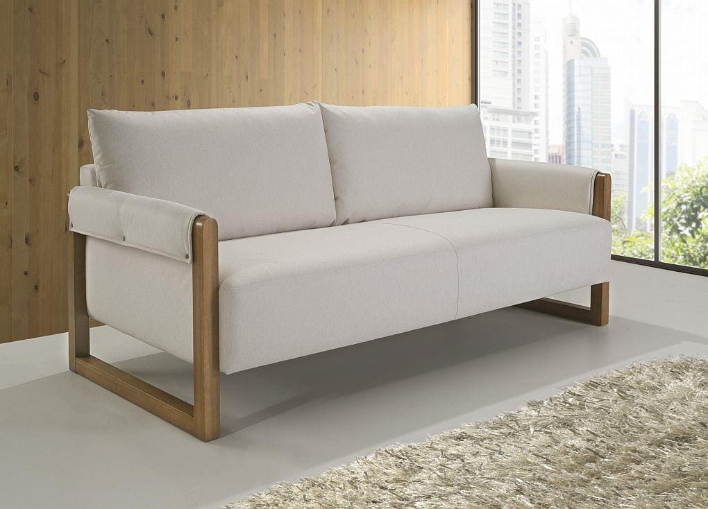 Sofá Herval 3 Lugares Polônia Bege 191cm