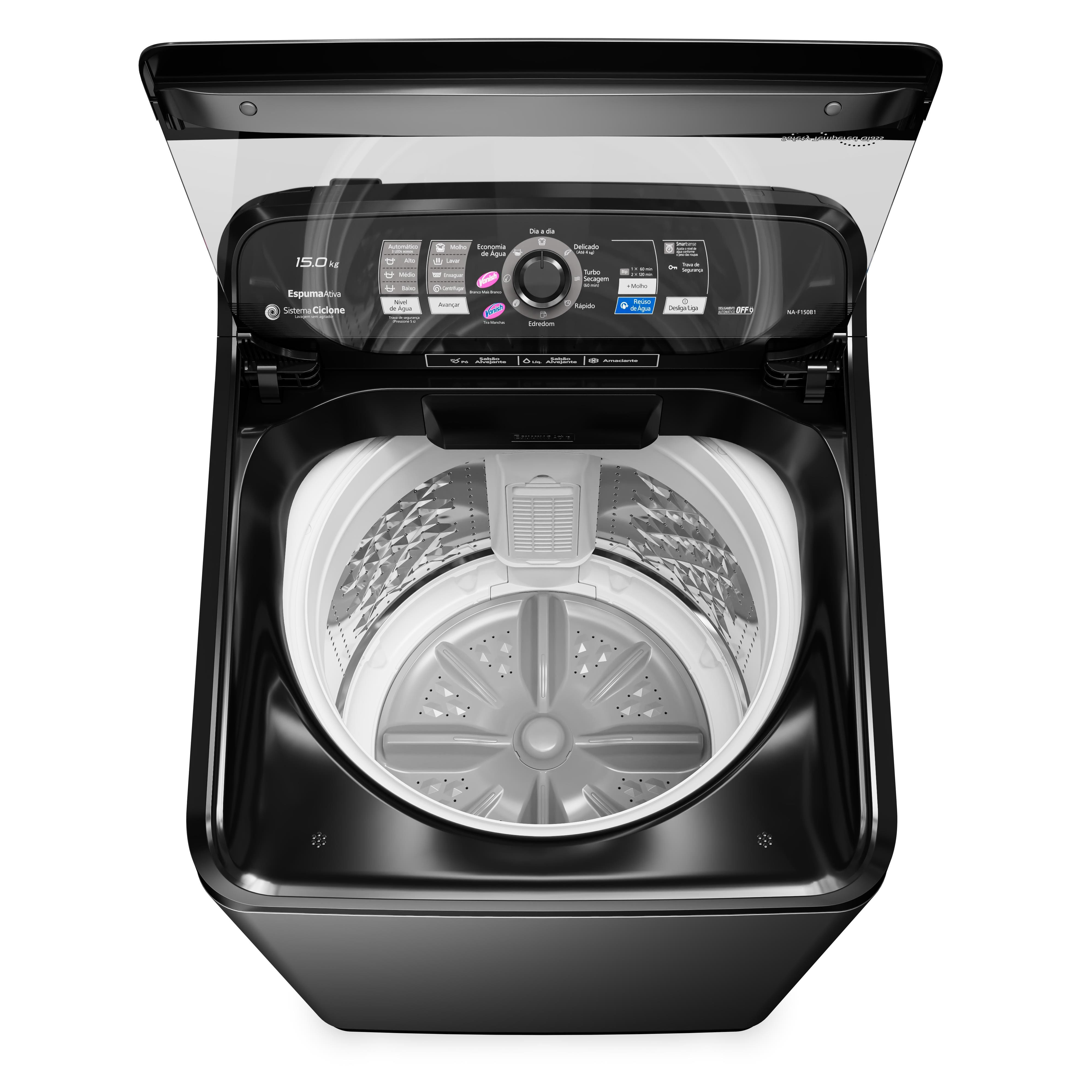 Lavadora Panasonic 15kg F150TA Titânio | Casas Bahia