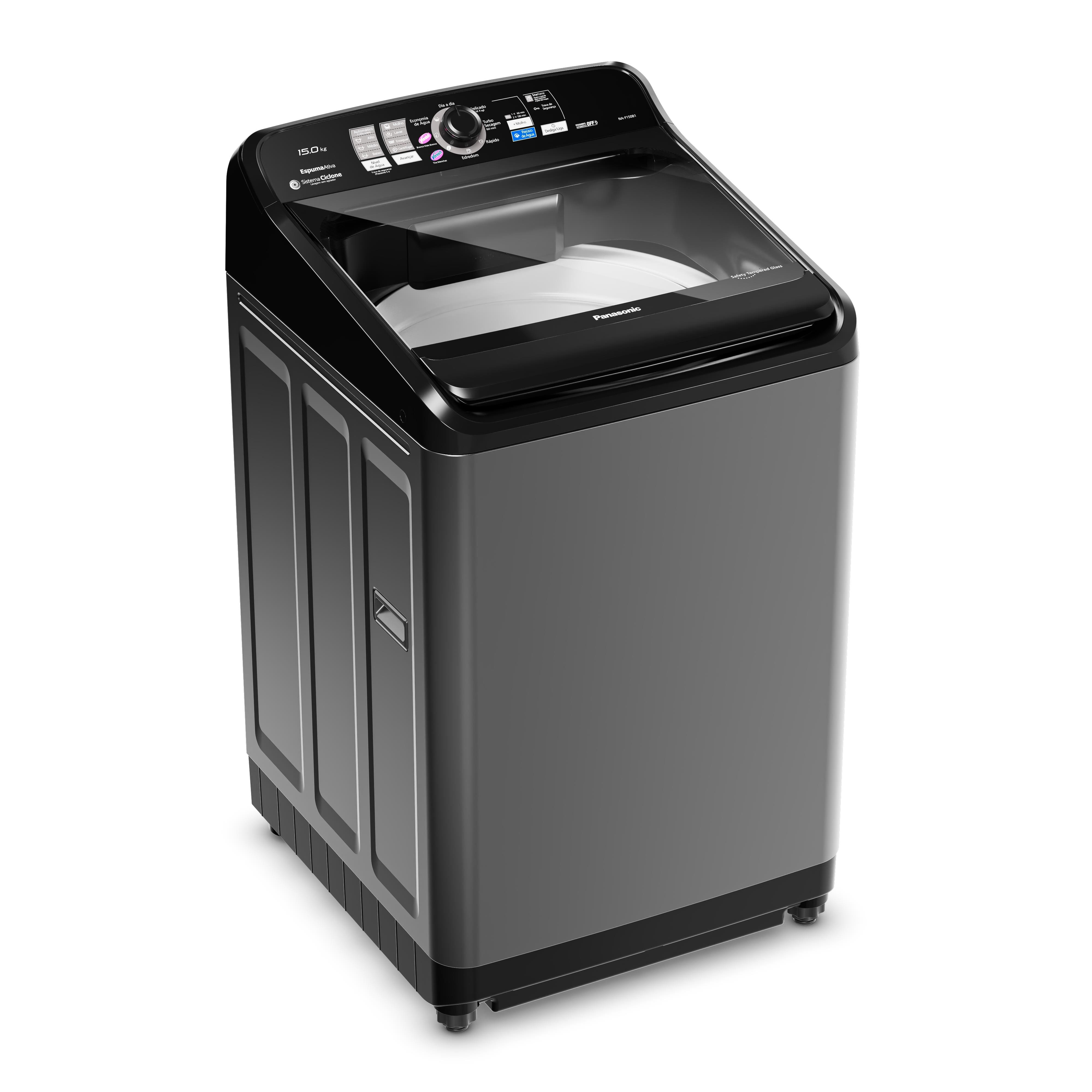 Lavadora Panasonic 15kg F150TA Titânio | Casas Bahia