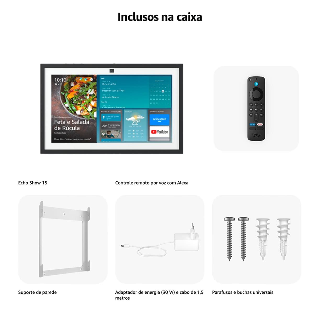 Echo Show 15 Amazon Alexa Smart | Casas Bahia