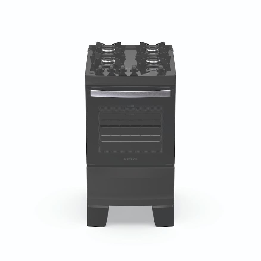 Fogão Atlas Agile Up Glass 4 Bocas com Mesa de Vidro e Acendimento Automático Bivolt Preto