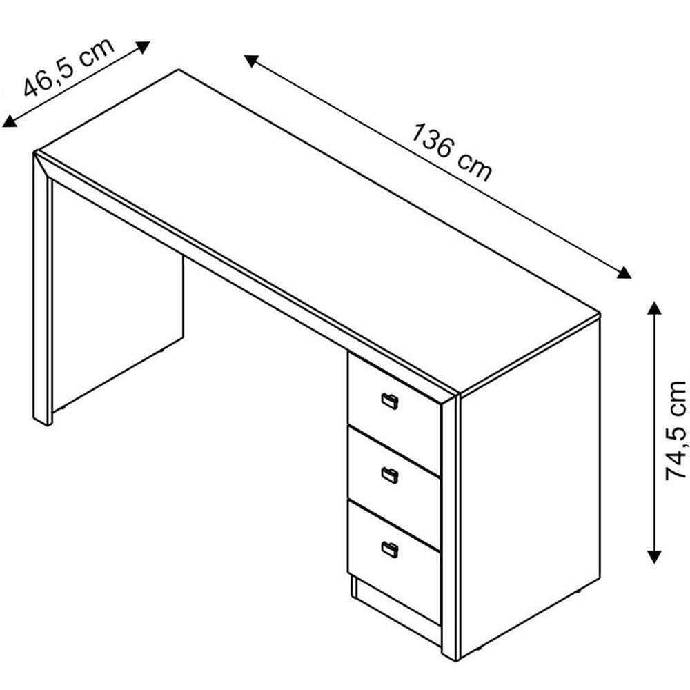 Mesa para Escritório Tecno Mobili ME4102 - Marrom Chocolate