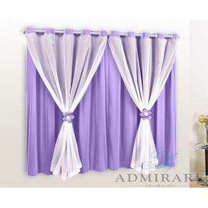 Cortina Com Voil e Flor 4,00 x 2,80