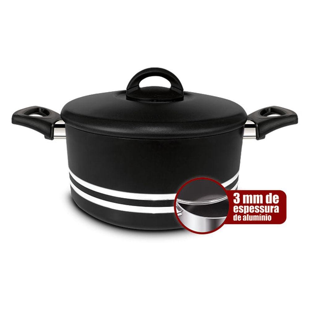 Caçarola Long Life Antiaderente Super Reforçada 3mm com Tampa 28cm - Eirilar