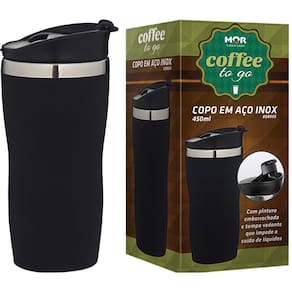Copo em Aço Inox Mor Coffee to Go 450 Ml Preto