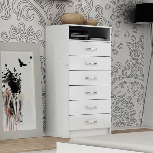 imagem-Cômoda Com - Gavetas Para TV Evidência - Branco