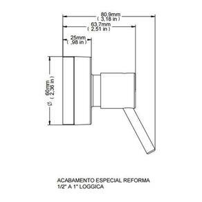 Acabamento para Registros de Gaveta e Pressão Lóggica Cromado Docol - Fabrimar - 1/2 e 3/4 Polegada