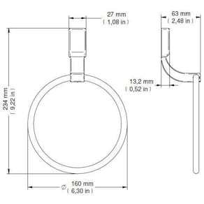 Porta Toalha de Rosto Argola Top Cromado Docol