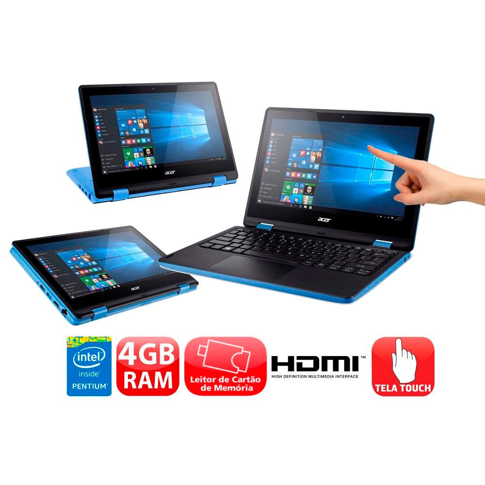 Notebook 2 em 1 Acer Pentium Quad Core | Casas Bahia