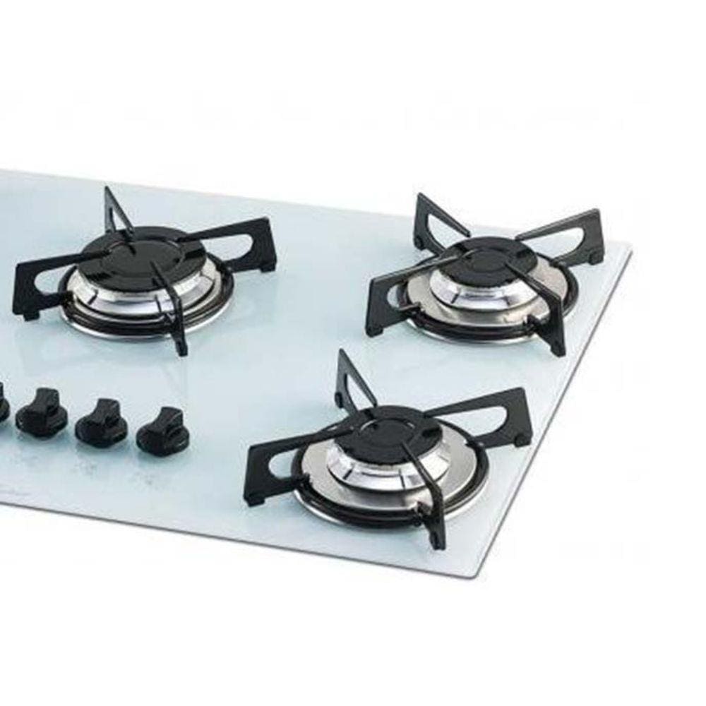 Cooktop 4 bocas mesa vidro branco fischer Casas Bahia