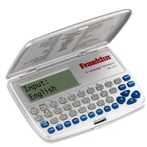 Tradutor Eletrônico Franklin TG115 8 Idiomas Português, Inglês, Espanhol, Italiano, Alemão, Francês, Chinês, Japones, Calculadora, Conversor de moedas