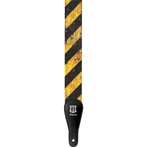 Correia Para Guitarra Listrada Sf355 Preto/amarelo Basso