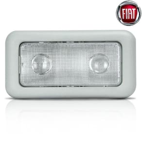 Lanterna Interna Do Teto Cinza Claro Com Lâmpada - Idea, Doblo, Punto 1.4, Novo Uno, Novo Fiorino, Ducato, Siena E Palio Weekend