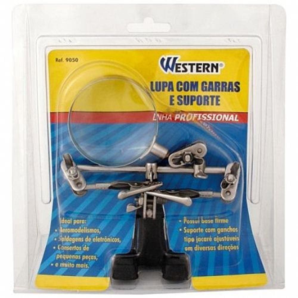 Lupa diâmetro de 75 mm com garra e suporte - 9050L - Western