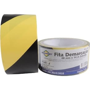 Fita Demarcacao De Solo 48Mm X 14M Preta/Amarela Brasfort