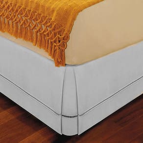 Saia Ponto Palito Branca Para Cama Box Solteiro 88x1,88x36