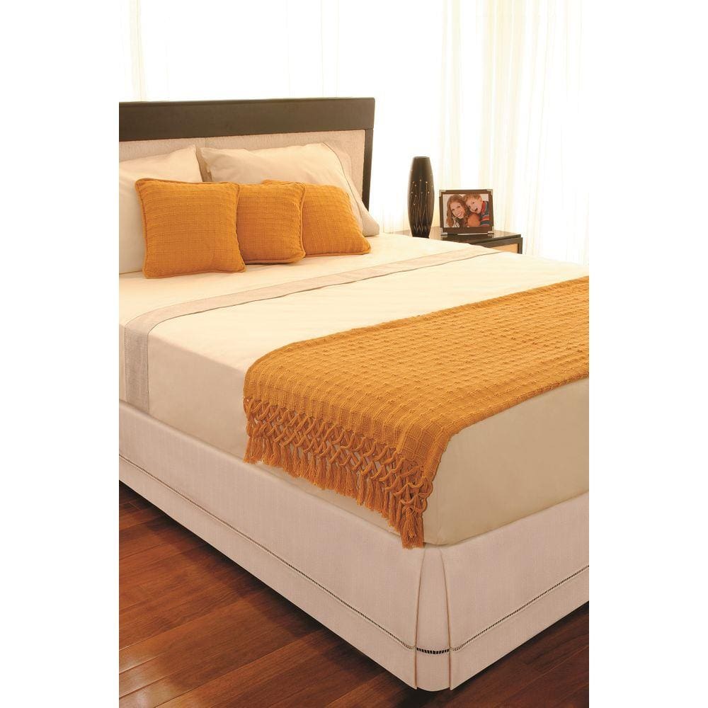 Saia Ponto Palito Branca Para Cama Box Casal 1,38x1,88x36