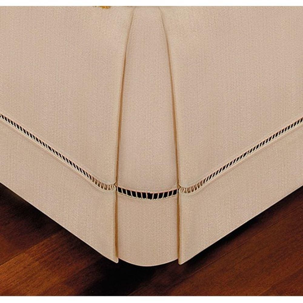 Saia Ponto Palito Bege Para Cama Box Casal 1,38x1,88x36