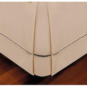 Saia Ponto Palito Bege Para Cama Box Solteiro 88x1,88x36