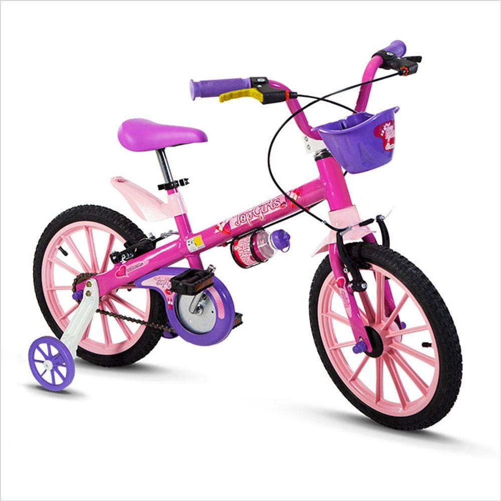 Bicicleta Nathor Top Girls Aro 16 Rígida 1 Marcha - Lilás/rosa