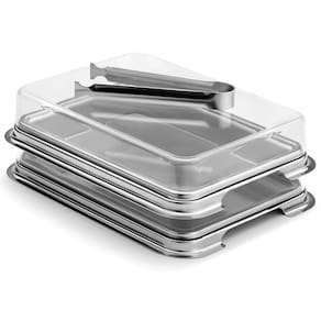 Conjunto de Porta-Frios Forma Vision Retangular com Pinça - 3 Peças