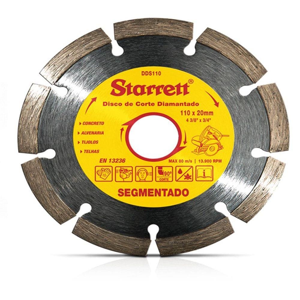 Disco de Corte Diamantado Segmentado 110 x 20mm - Starrett