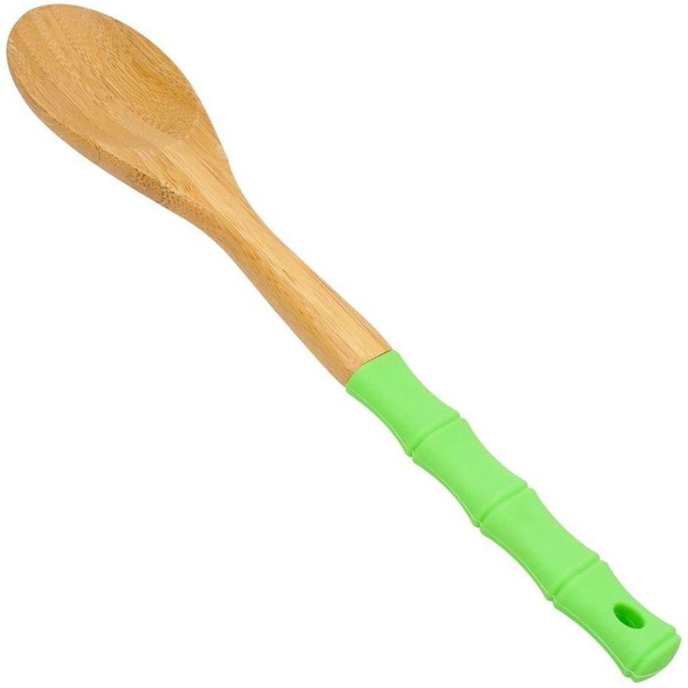 Colher Para Servir Bambu E Silicone Verde 231007 Wow