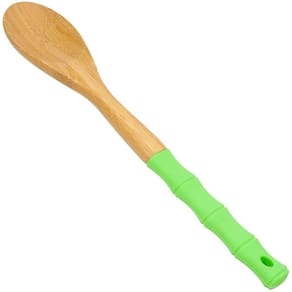 Colher Para Servir Bambu E Silicone Verde 231007 Wow