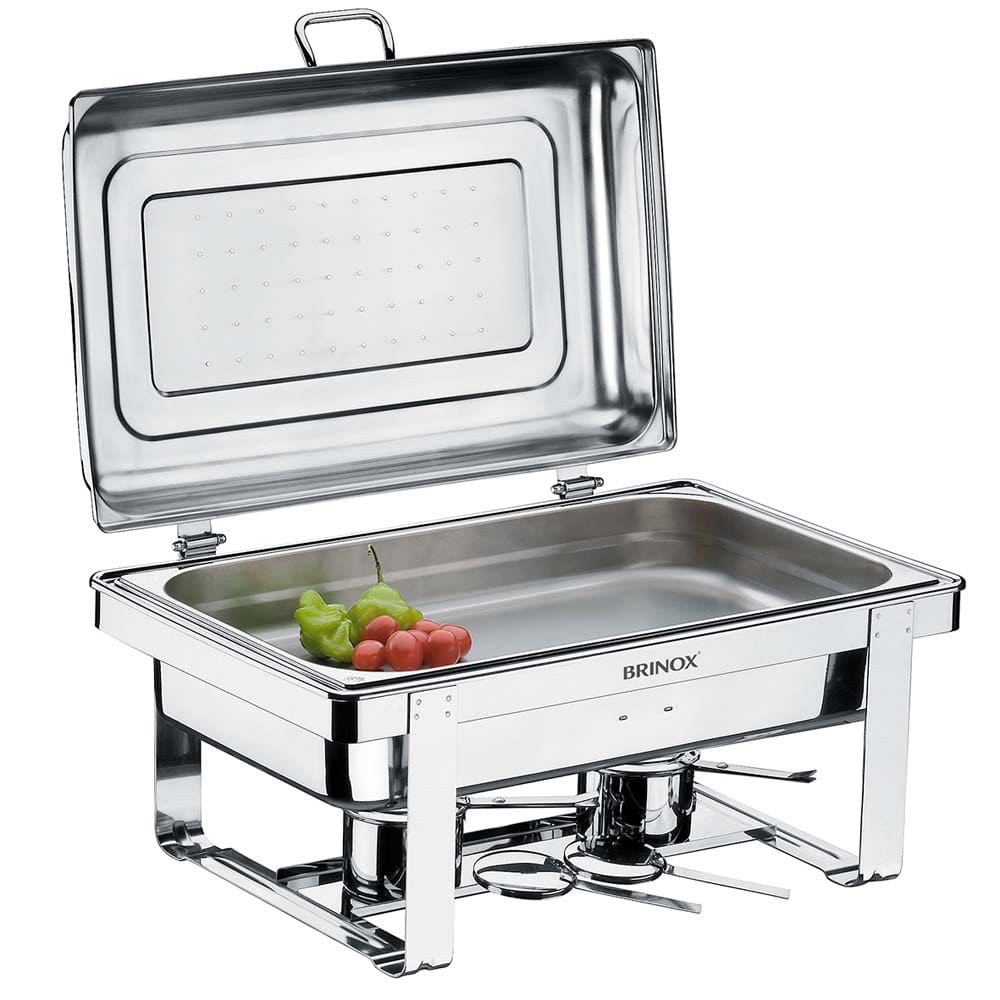 Rechaud Retangular Brinox Savoy com 1 Cuba 1098/201 - 4 Peças
