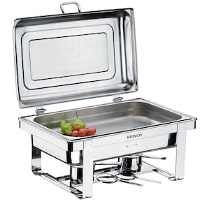 Rechaud Retangular Brinox Savoy com 1 Cuba 1098/201 - 4 Peças