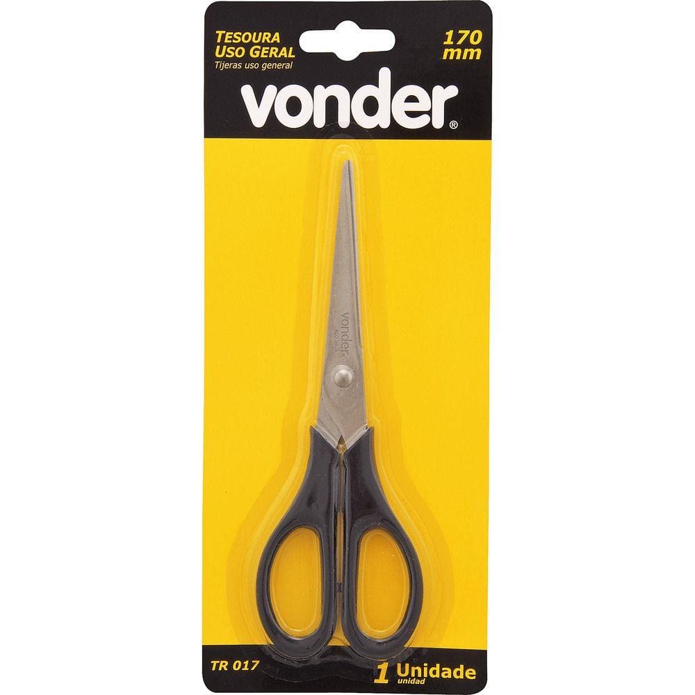 Tesoura uso geral 17cm aço inox tr017 - Peça - Vonder