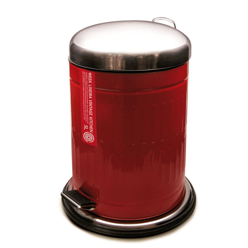 Lixeira Vintage Yoi com Pedal Kitchen Week em Metal Galvanizado - 5L