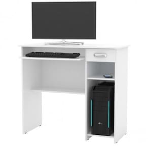 Escrivaninha / Mesa para Computador Viena 1 gaveta - Branco - EJ Móveis