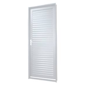 Porta em Aço MGM Nápoles 2,17mx75cmx6cm - Requadro 60mm Branco Esquerda