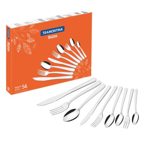 Faqueiro Tramontina Búzios Inox – 54 Peças Menor preço em Faqueiro Tramontina Búzios Inox – 54 Peças
