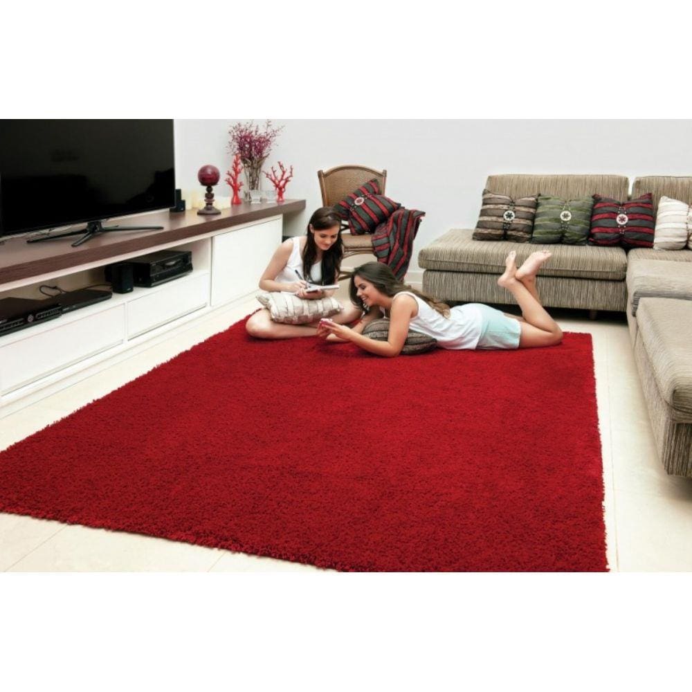 Tapete de Sala/Quarto Vermelho 1,50x2,00 Jolitex Pelo Alto