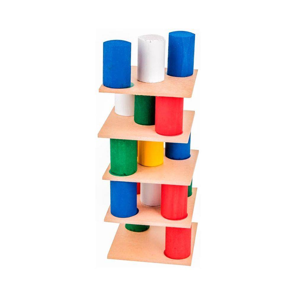 Jogo Torre Inteligente Madeira Montessori Estratégico Brinquedo