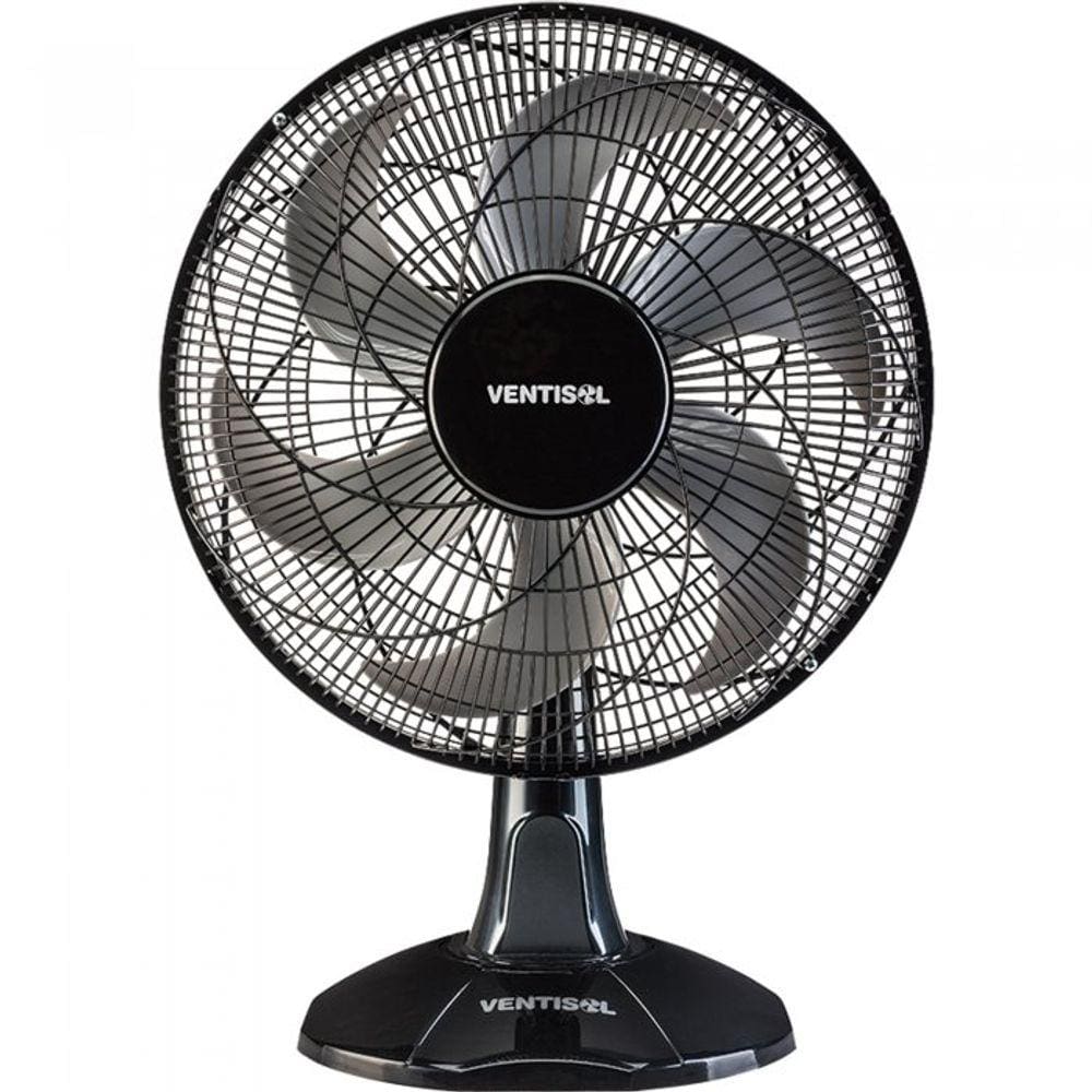 Ventilador de Mesa Oscilante 40Cm com 6 Pás Turbo Preto/Cinza Ventisol