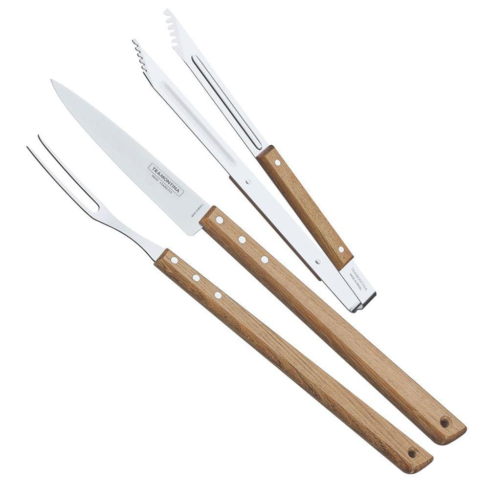 Conjunto Para Churrasco Inox 3 Peças Tramontina