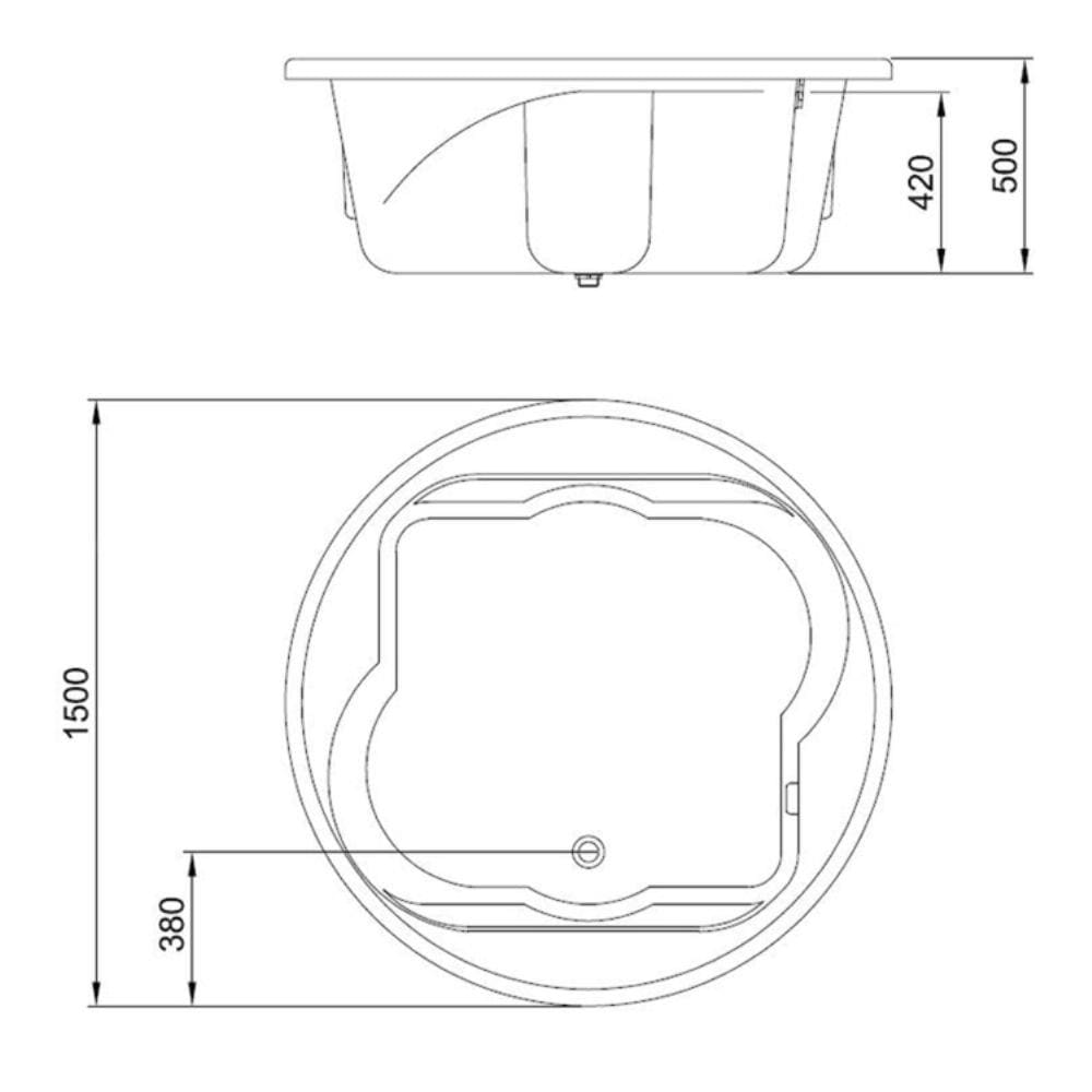 Banheira de Hidromassagem Ouro Fino Lunacril Premium 1,50m x 50cm 06 Jatos