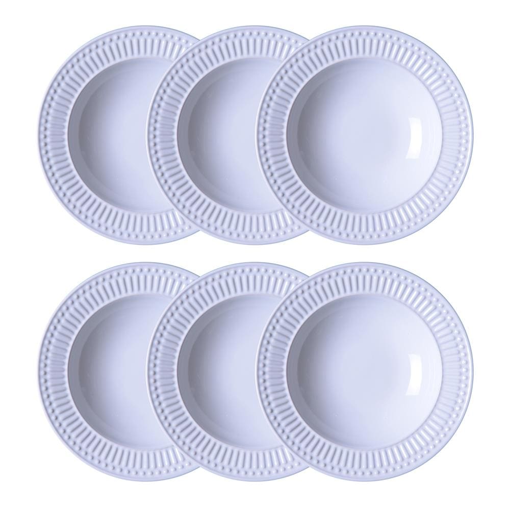 Conjunto de Pratos Fundos Porto Brasil Roma em Faiança Feldspática – 6 Peças