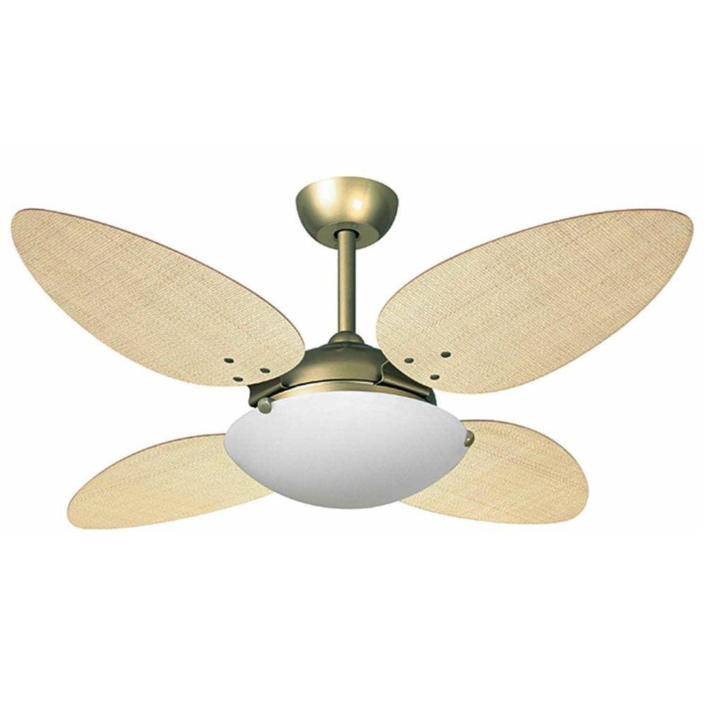 Ventilador VR Lux Volare Premium Gold Pétalo Palmae Natural - 110V-127V