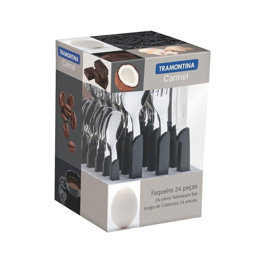 Faqueiro Inox 24 Pçs Natural Escuro Carmel - Tramontina