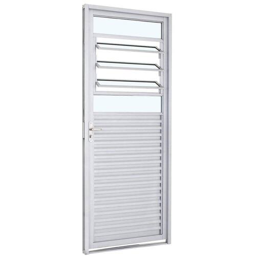 Porta com Veneziana Sasazaki Prátika APD em Aço com Báscula 1 Folha 2,17mx87cmx6,5cmBranco Direita Menor preço em Porta com Veneziana Sasazaki Prátika APD em Aço com Báscula 1 Folha 2,17mx87cmx6,5cmBranco Direita