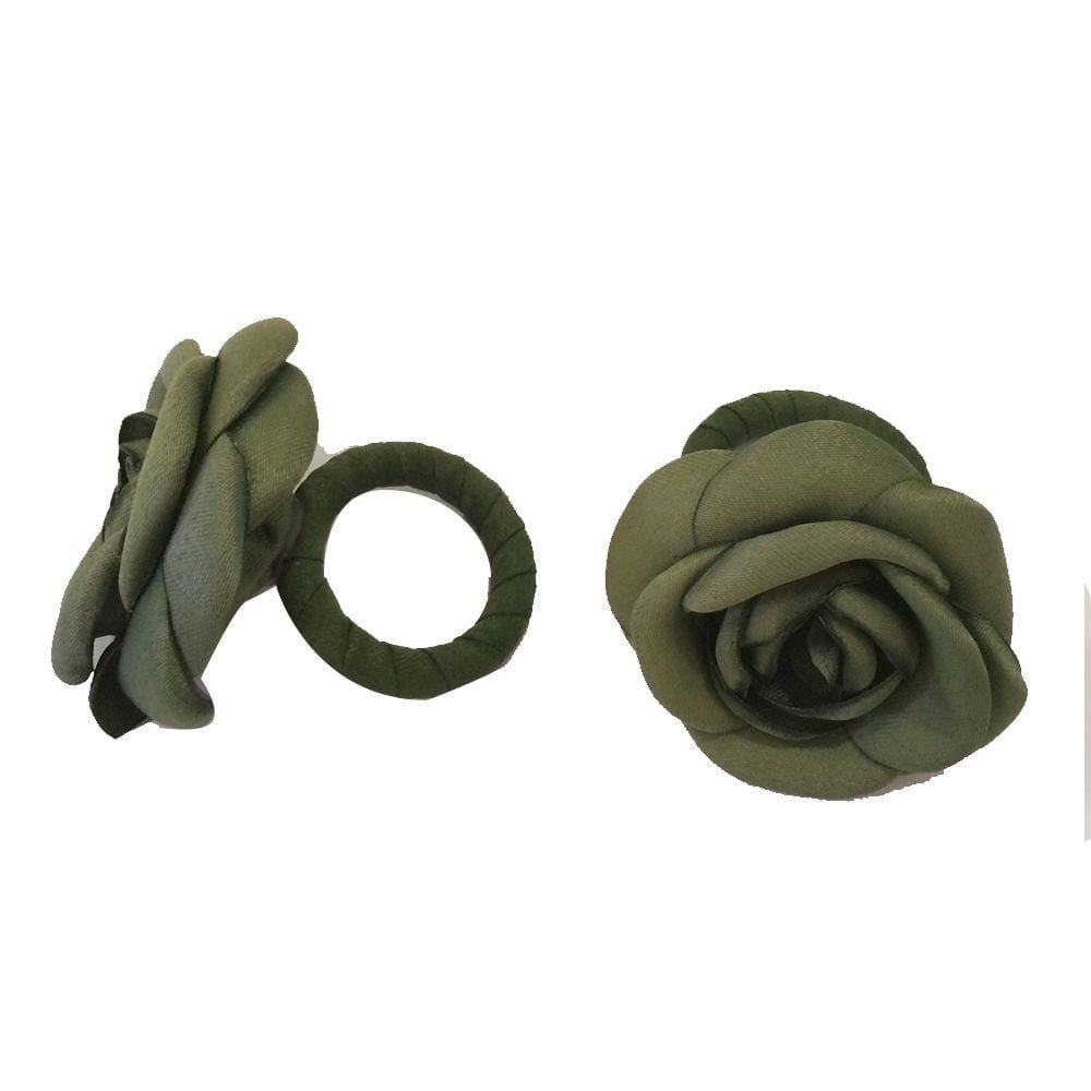 Argola para Guardanapos Rosas Cetim 2 Peças Verde Copa & Cia