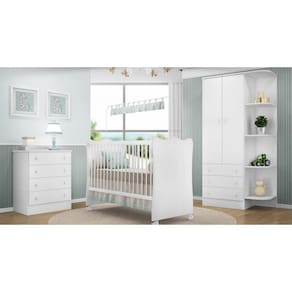 Quarto de Bebê Completo Doce Sonho Lojix - Qmovi - Branco