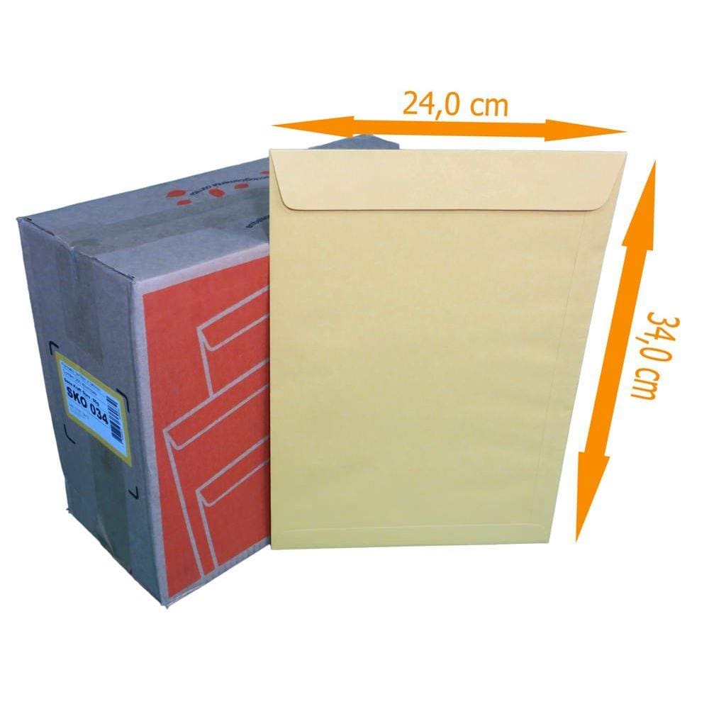Envelope Saco Kraft Ouro 240mmx340mm 80g - Cx c/250 - Scrity