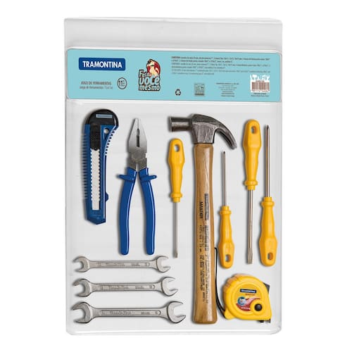 imagem-Kit de Ferramentas Tramontina 11 Peças com Martelo e Alicate