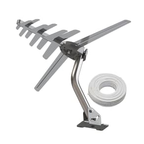 Antena Digital Externa 4 Em 1 Vhf, Fm, Uhf - Hdtv + Cabo Coaxial 16Mts - Shd-8100K